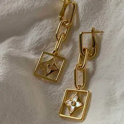 Bling Queen Gold-Plated Contemporary Shaped Drop Earrings-picture-38
