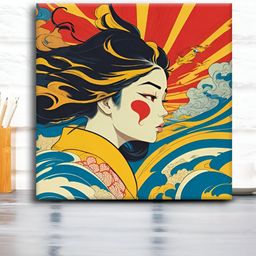 OLIVE TREE Red & Blue Canvas Wall Painting-picture-22