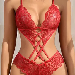 KRENOZ Women Self Design Net Baby Doll-picture-12