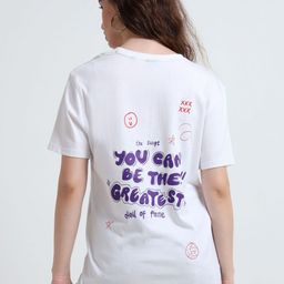 RHINO CULT Typography Printed Drop-Shoulder Sleeves Round Neck Cotton Oversized T-shirt-image-64