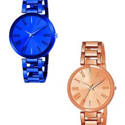 THE SHOPOHOLIC Women Pack of 2 Bracelet Style Straps Analogue Watch TNR-BL-G-image-96