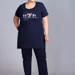 IN Love Typography Printed Round Neck Top And Pyjama-image-12
