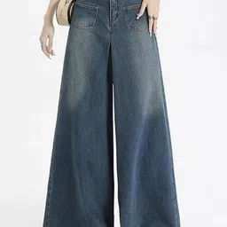 Outzidr Women Jean Regular Fit Mid-Rise Low Distress Light Fade Jeans-picture-43