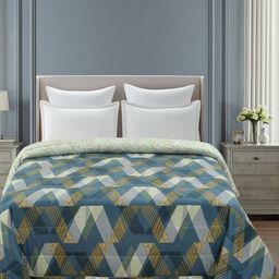 THE little BIG STORE Turquoise Blue & Yellow Checked AC Room 500 GSM Double Bed Comforter-image-39