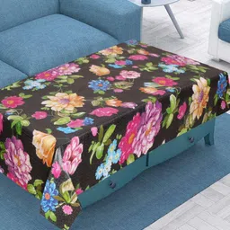 Dakshya Industries Black Geometric Printed Waterproof Plastic 4-Seater Table Cover-image-72