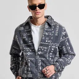 Snitch Men Geometric Open Front Jacket-24