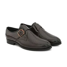House of Pataudi Men Textured Formal Buckle Monks-image-75