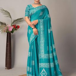 HERE&NOW Batik Block Print Saree-42
