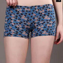 Moda Rapido Pack of 2 Printed High-Rise Boyshort Briefs MR-1033 Black Blue-image-21