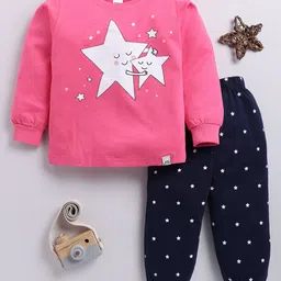 Moms Love Girls Printed Pure Cotton T-Shirt With Joggers-image-63