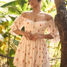 Lea Clothing Co. Lillibeth White Strawberry Printed Mini Dress-image-13