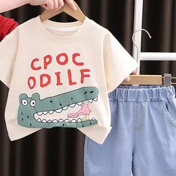 LULU & SKY Boys Printed T-shirt with Shorts-picture-6