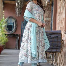 moda rapido Ethnic Motifs Printed Cotton Blande Kurta ,Trouser,Duptta-picture-35