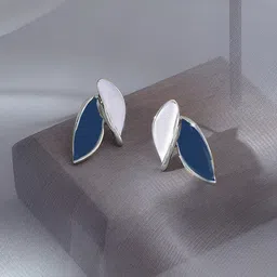 KRENOZSilver Plated Leaf Shaped Studs-44