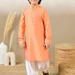 Here&Now X Sanwara Boys Mandarin Collar Kurta with Patiala-image-56