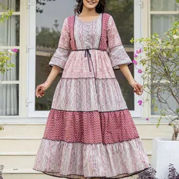 Juniper Women Ethnic Motifs Print Fit & Flare Maxi Dress-image-36