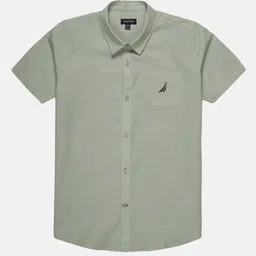 Nautica Kids-Boys Solid Short Sleeves Premium Casual Shirt-picture-12