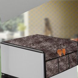 The Furnishing Tree Brown Printed Refrigerator Cover-image-28