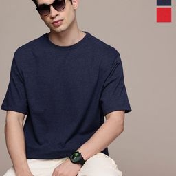 Moda Rapido Men Pack Of 2 Solid Round Neck Cotton Oversized Fit T-shirts-picture-2