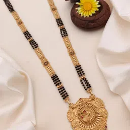 TKRB SALES Gold-Plated Artificial Beaded Mangalsutra-picture-5