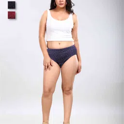 BOLD & BAE Women Pack Of 3 Printed Hipster Briefs-image-64