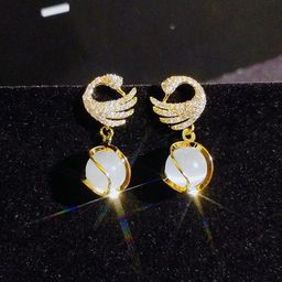 Celestique Gold-Plated Pearls Beaded Contemporary Drop Earrings-4