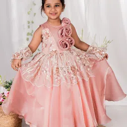 TOPLOVE Embellished Puff Sleeve Net Fit & Flare Maxi Dress-image-59
