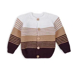 Muskan Kids Striped Woollen Sweater Vest-image-23