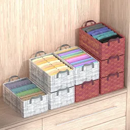 Kuber Industries Grey 8 Pieces Printed Foldable Drawer Organisers image 1
