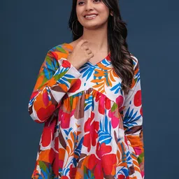 PINGAKSH Floral Print Cotton Peplum Top-picture-23