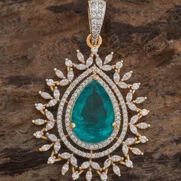 Kushal's Fashion Jewellery Gold-Plated CZ Studded Pendant-38