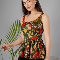 Kinjo Floral Print Crepe Top-image-69