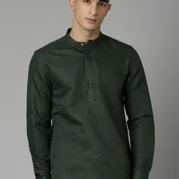 Mast & Harbour Men Standard Fit Solid Mandarin Collar Casual Shirt-picture-31