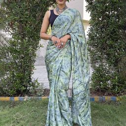 V3 FASHION STUDIO Floral Satin Ready to Wear Jamdani Saree-image-94