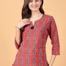 NEESH Women Ethnic Motifs Printed Round Neck Cotton Top-image-39