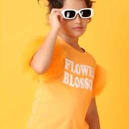 V-Mart Girls Typography Printed Round Neck Cotton T-Shirt-picture-53