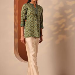 Libas Ethnic Motifs Printed Pleated Kurti-picture-3