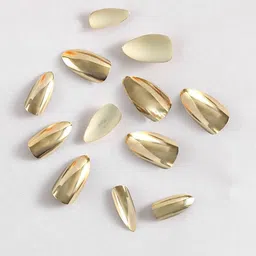 PRIVIU Set Of 12 Reusable Chromatic Nail With Application Kit - Lemon Gold image 3
