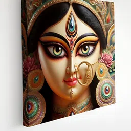 Myntra Elegant Homes Beige And Black Maa Durga Face Printed Canvas Wall Art-image-71