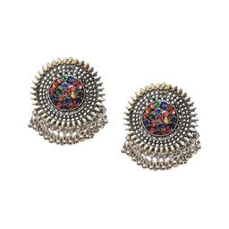 Sangria Artificial Stone Studded & Beads Beaded Circular Shape Studs-6