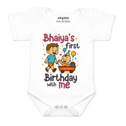 arvesa Bhaiya First Birthday With Me Printed Romper-picture-19