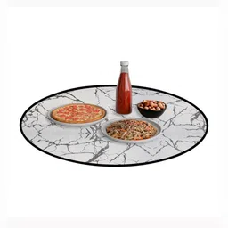 Aura Grey & Black Abstract Printed Round Table Placemats image 5