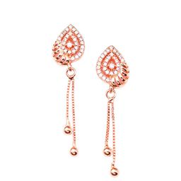 Nilu's Collection Rose Gold-Plated Contemporary Drop Earrings-image-72
