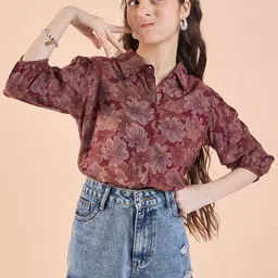 Stylo Bug Floral Print Shirt Style Top-image-22