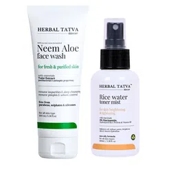 HERBAL TATVA Set Of 2 Neem Aloe Vera Face Wash- 100 ml & Rice Water Toner- 100 ml-4