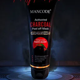 MANCODE Set Of 2 Activated Charcoal Peel Off Mask For Removes Blackheads- 100ml Each image 3