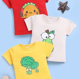 Toonyport Kids Pack of 3 Graphic Printed Round Neck Cotton T-shirt-image-66