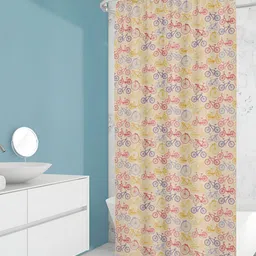 ArtzFolio Yellow & Red Printed Waterproof Shower Curtains-15