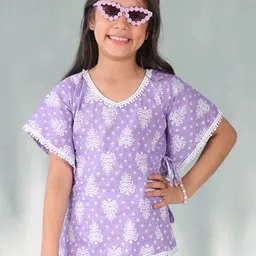 Sangria Girls Floral Printed Kaftan Top-picture-38