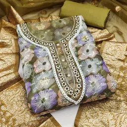 DIVASTRI Printed Organza Unstitched Dress Material-image-40